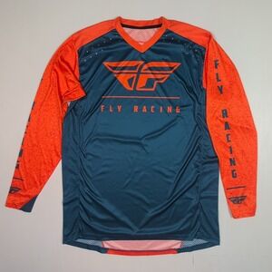 Fly Racing Lite Hydrogen Motocross Jersey Navy Mens Medium Blue Orange